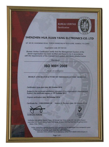 China Shenzhen Hua Xuan Yang Electronics Co.,Ltd Zertifizierungen